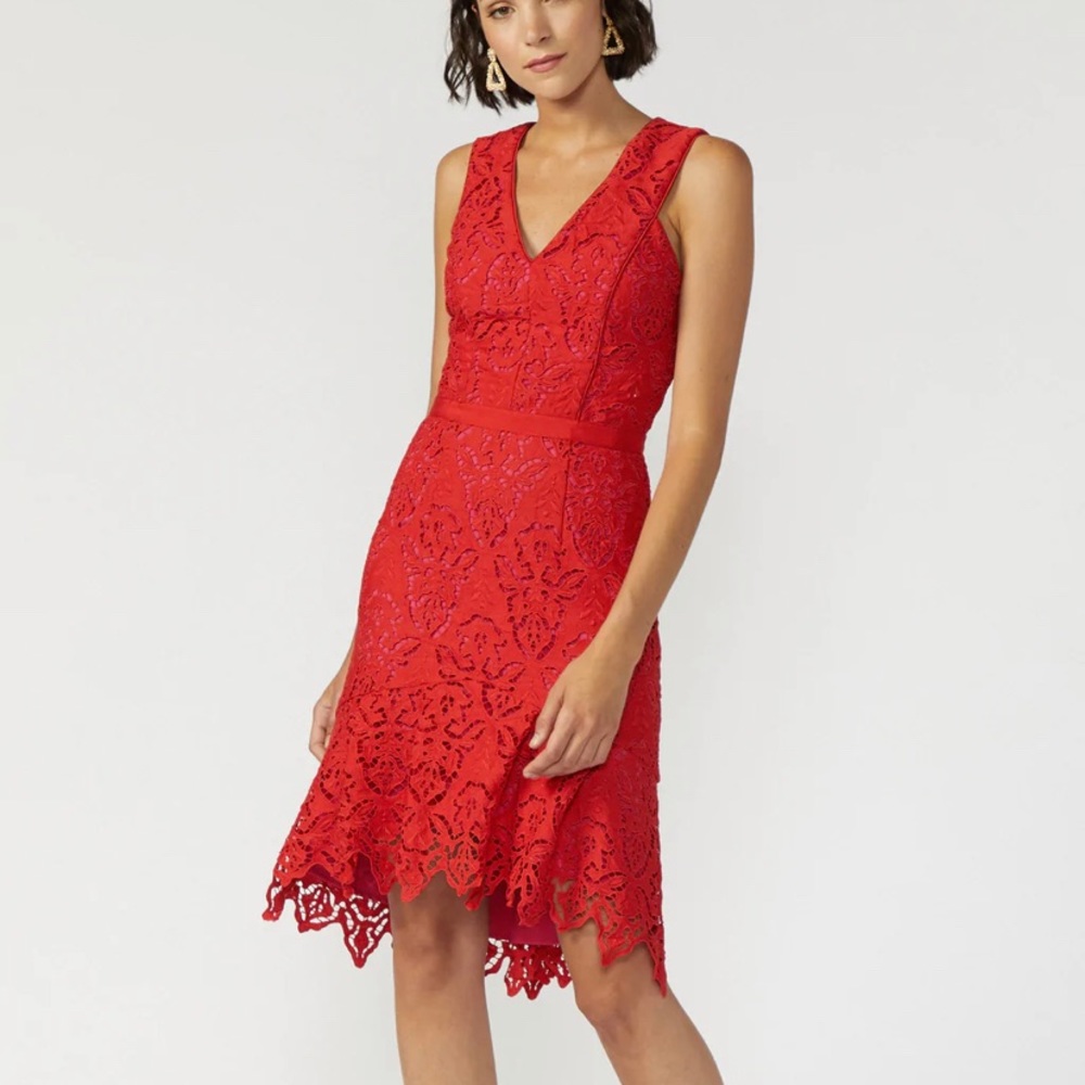 Adelyn Rae red/pink lace dress. Excellent condition.